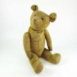 A VINTAGE 'BLONDE' JOINTED TEDDY BEAR WITH GROWLER (NOT WORKING) APPROX. 59 cm