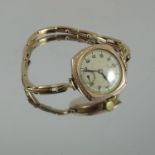 LADIES VINTAGE ROLEX WRIST WATCH, CUSHION SHAPED, 9 CARAT GOLD, CIRCA 1920S