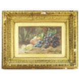 WATERCOLOUR DEPICTING STILL LIFE FRUIT, SIGNATURE H.SIMPSON, HENRY SIMPSON 1853-1921, ORNATE FRAME