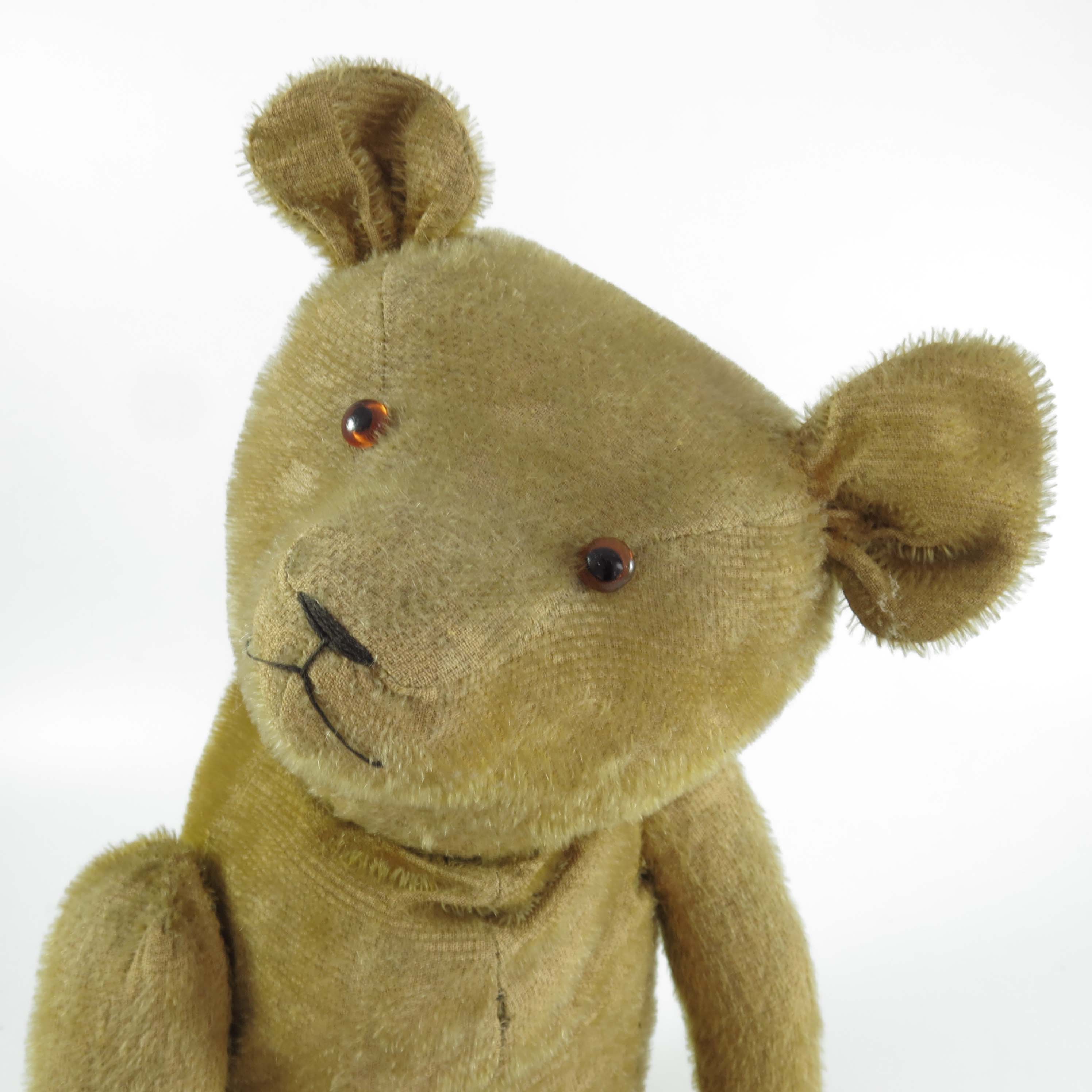 A VINTAGE 'BLONDE' JOINTED TEDDY BEAR WITH GROWLER (NOT WORKING) APPROX. 59 cm - Image 2 of 3
