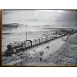 STEAM ERA, LARGE FRAMED PHOTOGRAPH OF LMS 8F OVER SHAP 48157