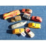 TRIANG MINIC POST OFFICE TELEPHONES VAN, TINPLATE RACING ACR JBP 501, DINKY 157 JAGUAR, POLICE