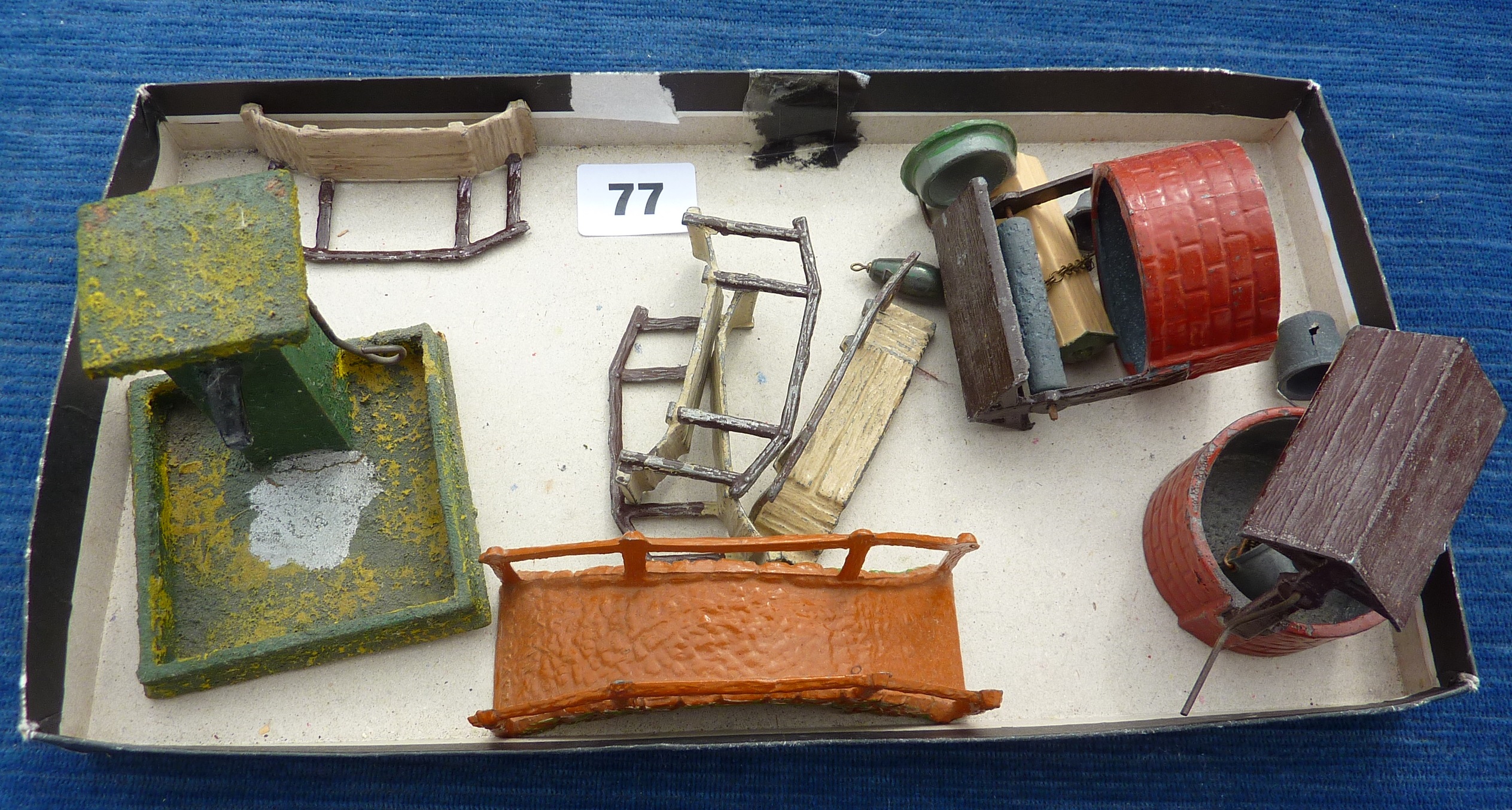 BRITAINS ETC ACCESSORIES INC VARIOUS BRIDGES, 2 WELLS WITH BRACKETS, PUMP