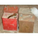 4 OLD PETROL CANS INC SHELL