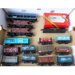 HORNBY 11 U/B WAGONS AND 4 CONTINENTAL WAGONS