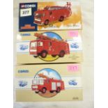 CORGI BOXED 21801 BLACKPOOL FIRE TENDER, 97359 DUBLIN WATER TENDER, 97358 AEC PUMP CLEVELAND