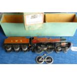 BASSETT LOWKE BOXED 4-4-0 COMPOUND CLOCKWORK LOCOMOTIVE 1113 NEEDS ATTENTION TO TWO DRIVING