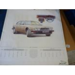 JAGUAR 1991 CALENDAR SOME WATER STAINING IN CORNER, MERCEDES BENZ 1991 SILVER ARROWS CALENDAR &