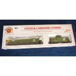 BACHMANN AMERICAN LOCOMOTIVE AND CABOOSE, 3101 BURLINGTON NORTHERN LOCO AND 11445 CABOOSE