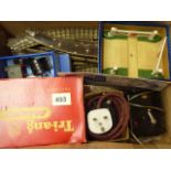 TRIANG STATION R80 SET, HORNBY DUBLO D1 CROSSING BOXED, TRACK, CONTROLLER ETC