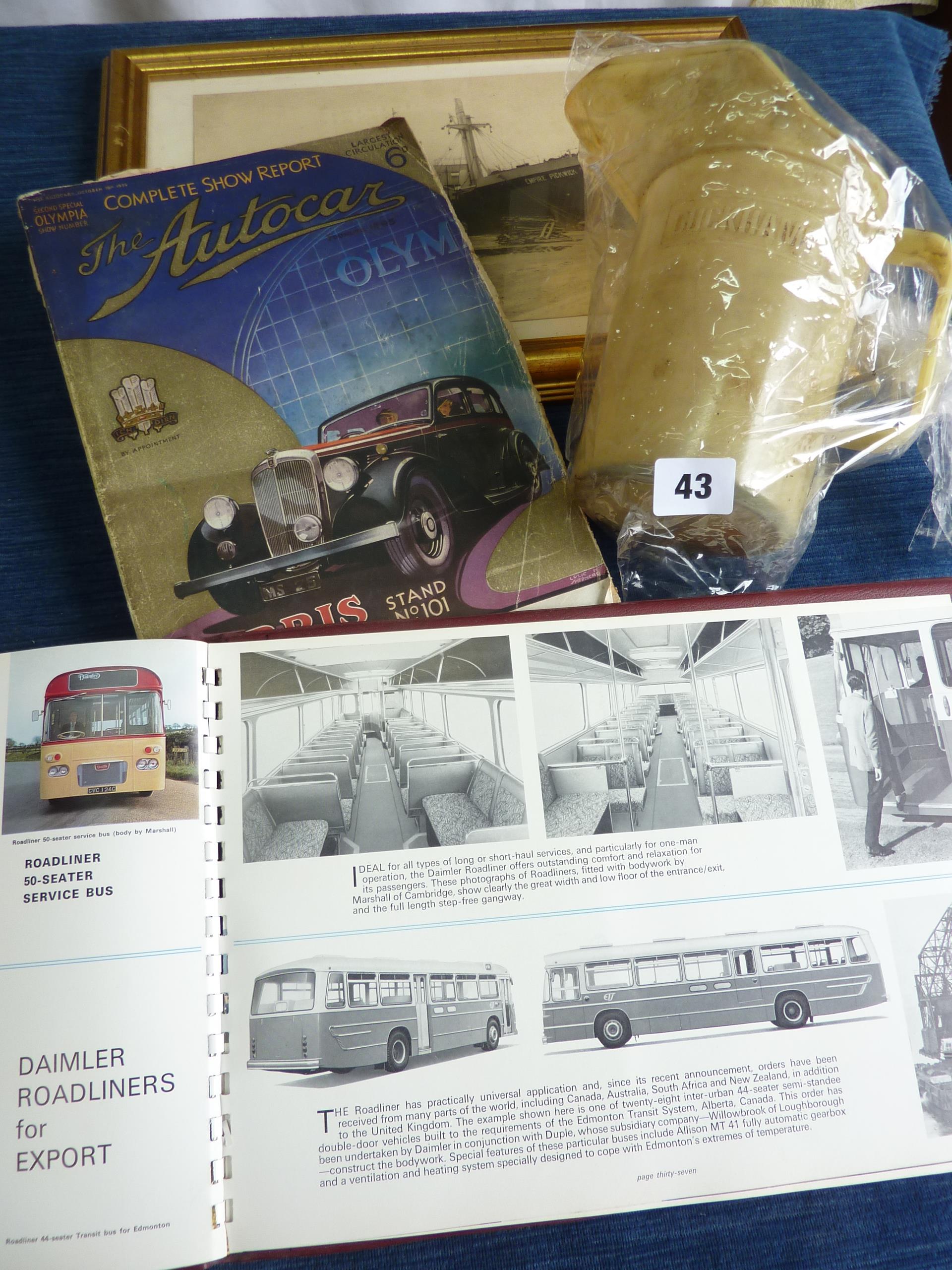 DAIMLER COMMERCIAL VEHICLE BOUND SALE BOOKLET INC ROADLINER & FLEETLINE, DUCKHAMS PLASTIC OIL JUG,