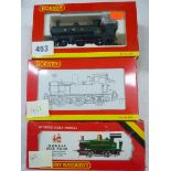 HORNBY BOXED LOCOMOTIVES : R2328 GWR 0-6-0PT 2721 CLASS NO 2799, R2026 B 0-4-2T 1427 AND R077 0-4-