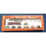 HORNBY 00 GAUGE MODEL RAILWAY SET R538 WESTERN EXPRESS GOODS SET WITH D1062 AND 7 WAGONS, INCOMPLETE