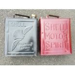 VINTAGE PETROL CAN SHELL AVIATION SPIRIT R/PT AND SHELL MOTOR SPIRIT