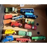 DINKY TOYS VARIOUS VANS INC. KODAK, OXO, DUNLOP, 2 SMALLER PETROL TANKERS, 2 TRAILERS, DODGE,