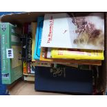 BOX OF RAILWAY BOOKS AND AN EARLY TRIANG JINTY TANK