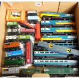 HORNBY 2 X HST POWER CARS/ TRAILERS, HYMEK,08, SHUNTER, PANNIER, 12 TRIANG HORNBY WAGONS