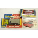DINKY BOXED 978 REFUSE LORRY, CORGI 468 LONDON BUS - THE DESIGN CENTRE AND MIDLAND RED LEYLAND