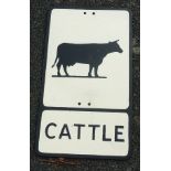 OLD ROAD SIGN CATTLE