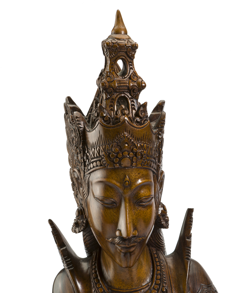 A Thai carved figural group of Rama and Hanoman - Image 5 of 7