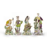 Four Continental porcelain figurines