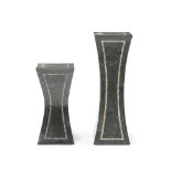 Two marble-veneered pillars