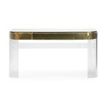 A Lucite and brass server