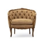 A French carved wood armchair