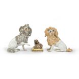 Three European porcelain dogs