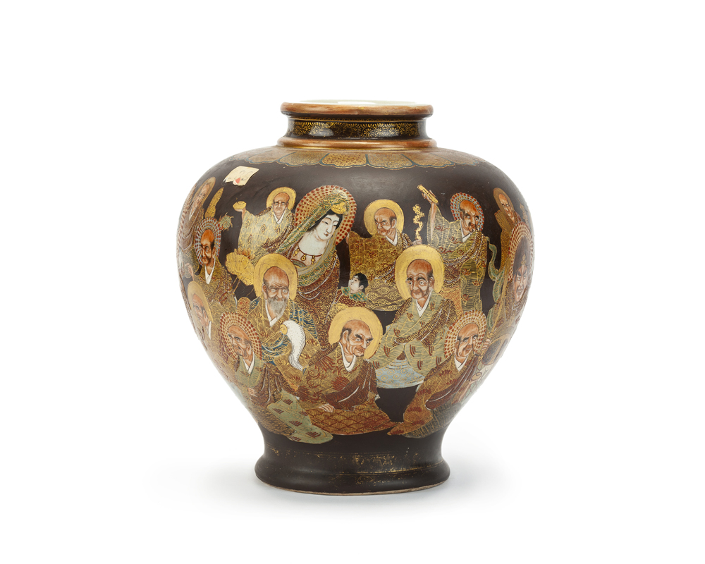 A Japanese Satsuma ''1000 Faces'' vase - Image 3 of 6