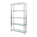 A Lucite and glass wall unit