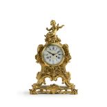 A French gilt-bronze mantel clock