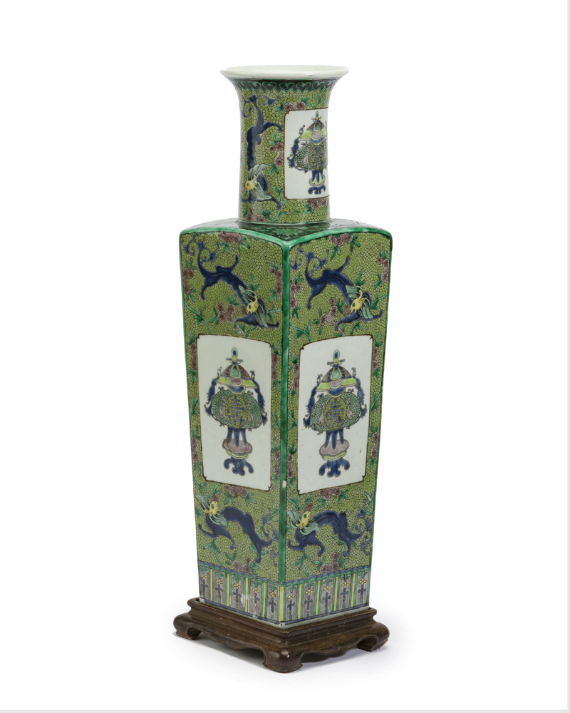 A Chinese green porcelain vase