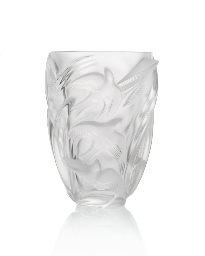 A Lalique ''Martinets'' art glass vase