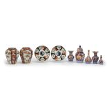 Nine Imari porcelain table items