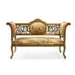 A giltwood settee