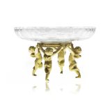 A gilt-bronze and cut-crystal dish