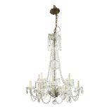 A cut-crystal chandelier