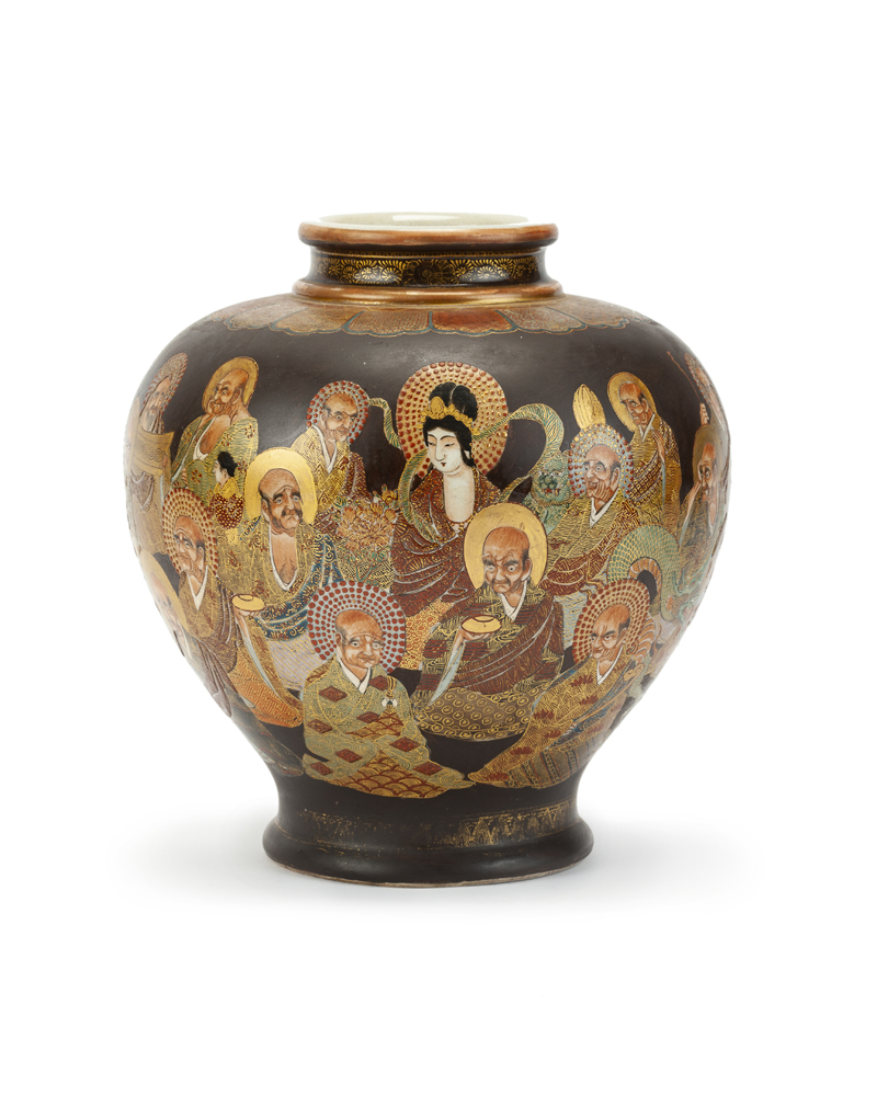 A Japanese Satsuma ''1000 Faces'' vase