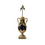 A French Empire-style gilt-bronze porcelain lamp