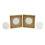 Four white bisque medallions, Royal Copenhagen