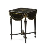 A Napoleon III-style French drop-leaf game table