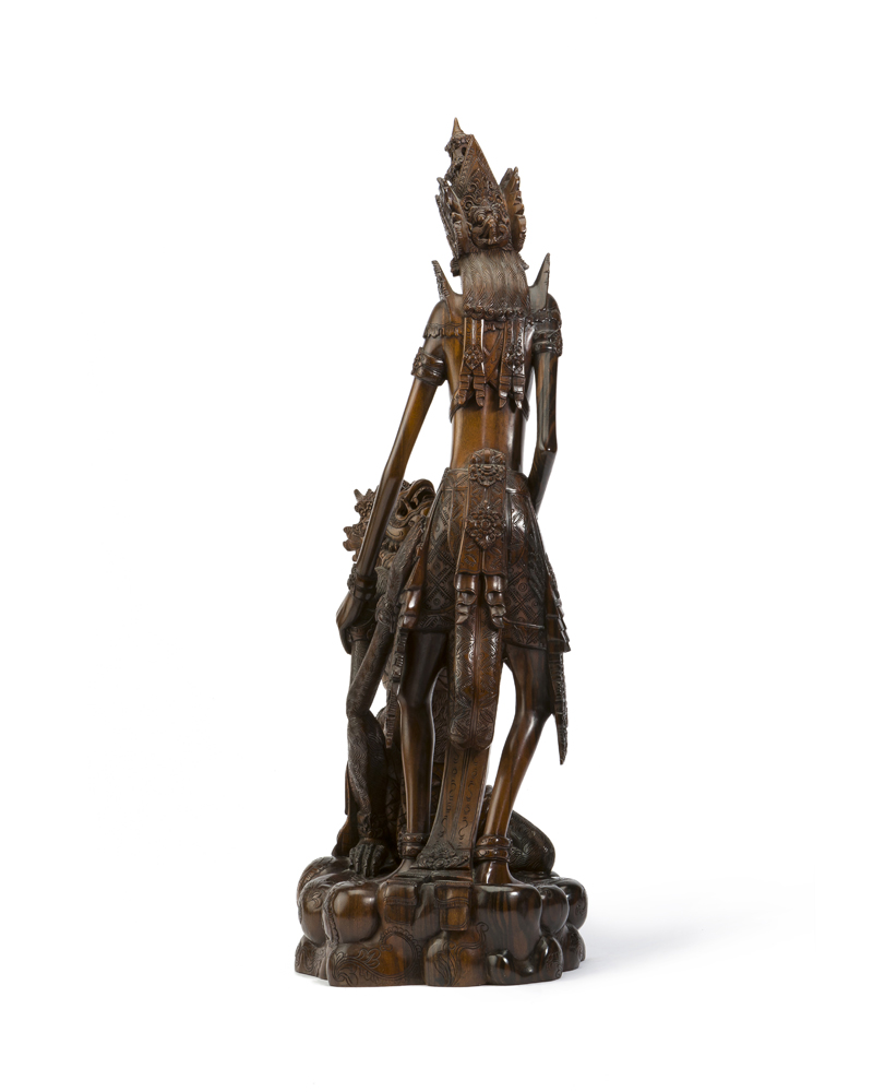 A Thai carved figural group of Rama and Hanoman - Image 4 of 7