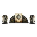 An Art Deco clock set