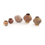 Five Tarahumara pottery ollas