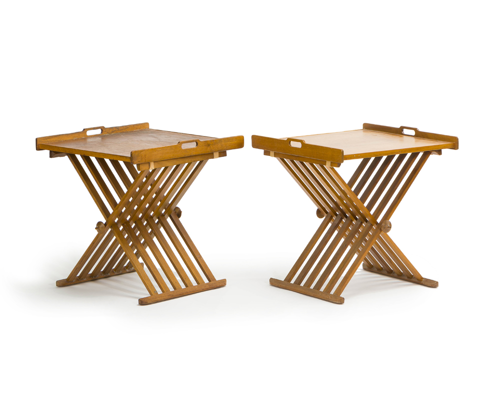 A pair of folding occasional tables, Drexel