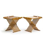 A pair of folding occasional tables, Drexel