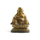 A Chinese gilt-bronze Budai