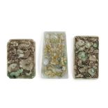 Three carved jade tablets