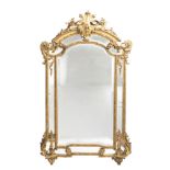 A large French Regence-style gilt mirror